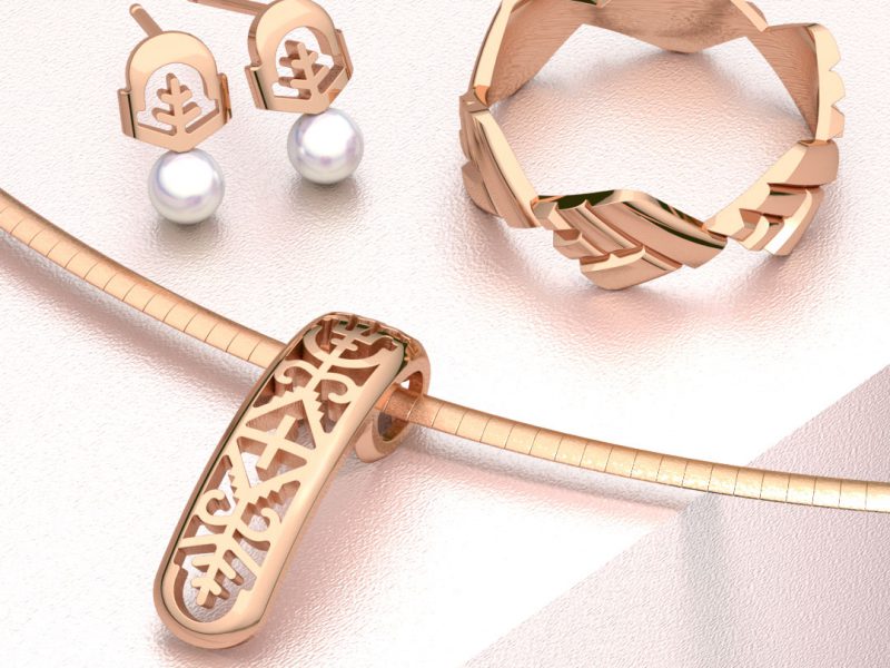 ピンクゴールドのジュエリー